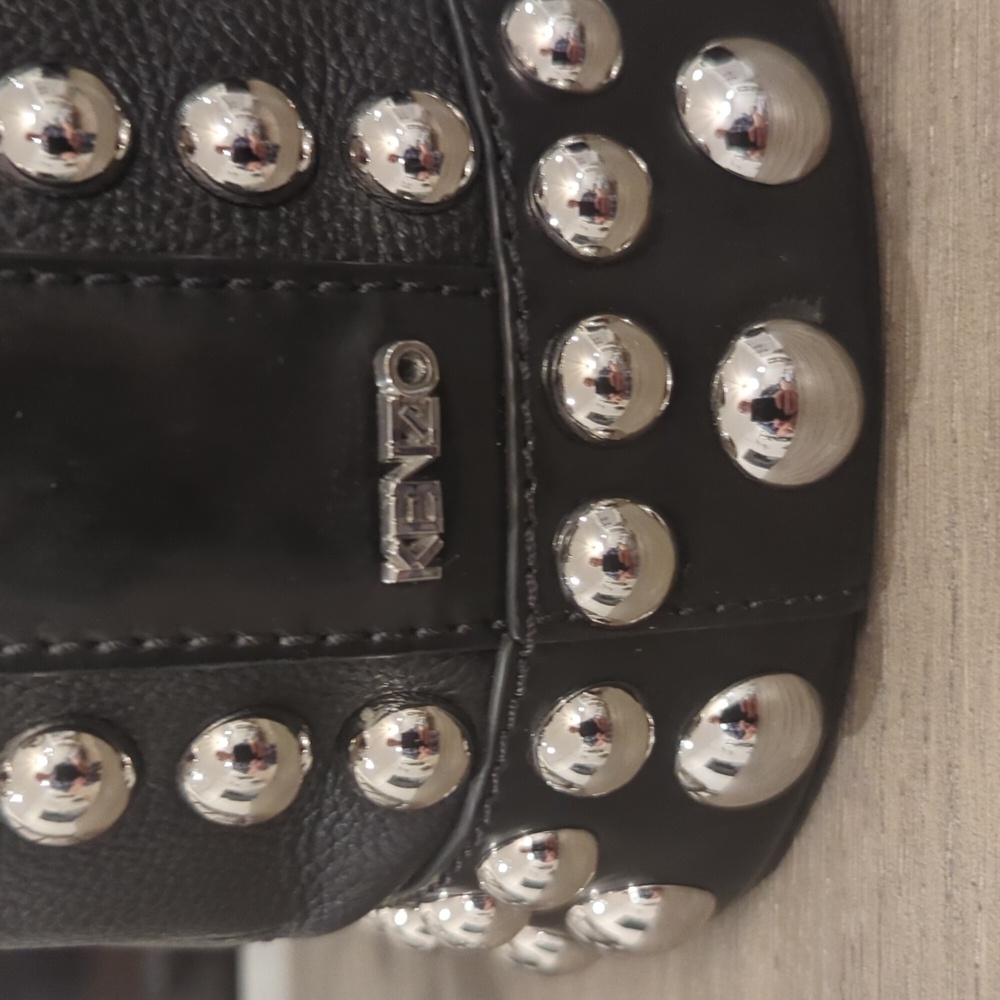 Kenzo Leather Silver Studded Bucket Bag - Picture 3 of 14